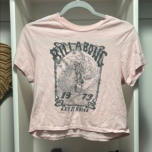 Billabong Light Pink Graphic Crop Top